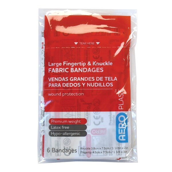 Aero Healthcare Fabric Fingertip & Knuckle Dressings Env/12 AFP312 - main